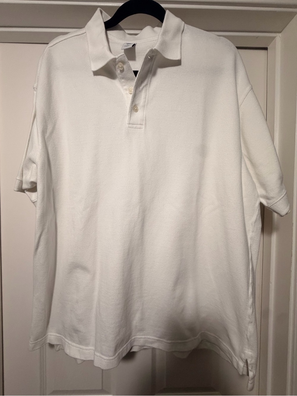GAP Factory White Polo Shirt Men’s Large 100% Cotton Short Sleeve Classic Fit